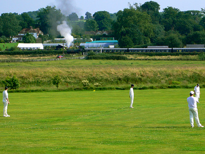 Steam train on the Kent and East Sussex Railway at Bodiam