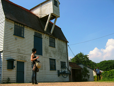 Caroline and Ryan at the mill house on the Roman River in Layer-de-la-Haye