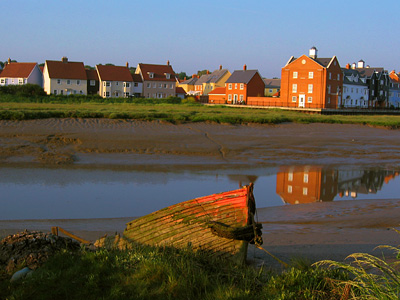 Derelict boat on the River Colne near Wivenhoe and Rowhedge