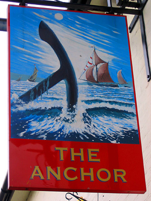 Sign for the Anchor pub in Rowhedge