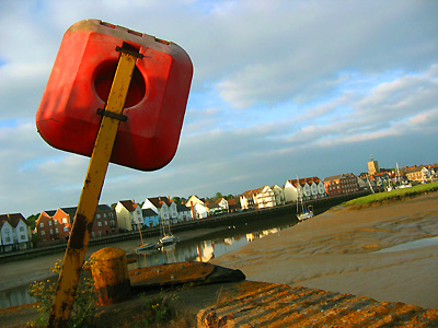 Wivenhoe waterfront as seen from Rowhedge, Colchester, Essex, England, United Kingdom